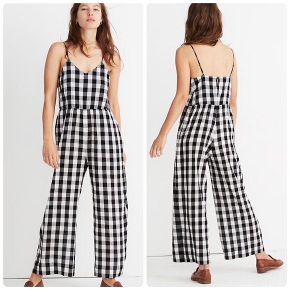 madewell gingham jumpsuit